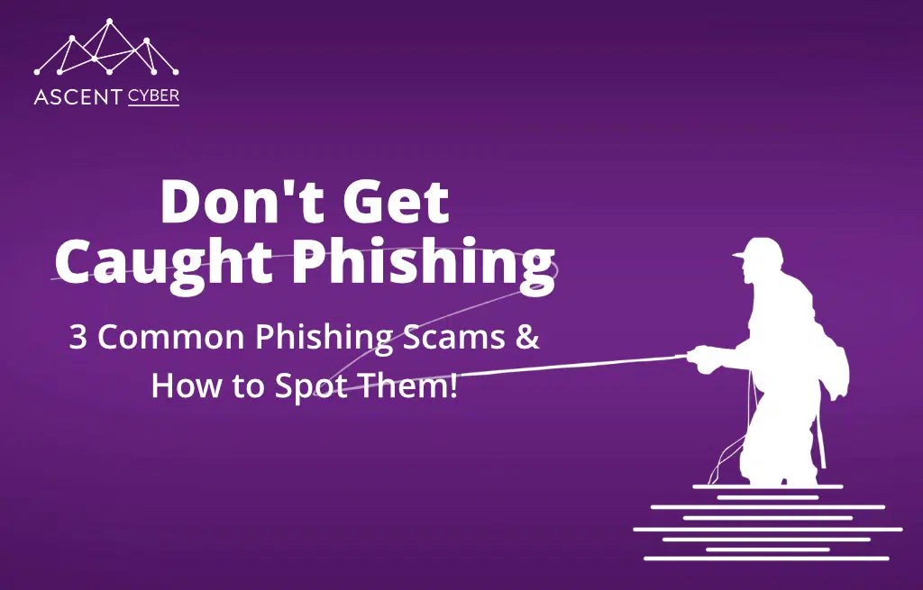 Blog Header Image: Don't get caught Phishing with vector graphic of fisherman